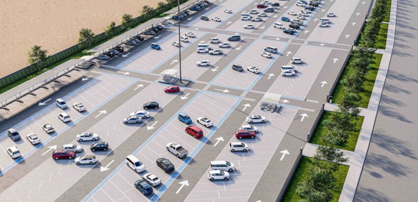 Architecture moderne du parking de l’Aéroport Tanger Ibn Battouta