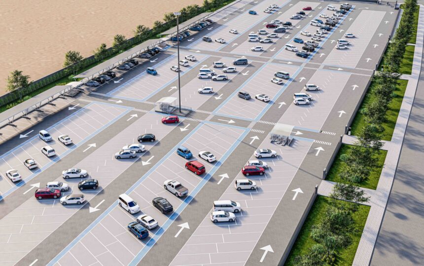 Architecture moderne du parking de l’Aéroport Tanger Ibn Battouta